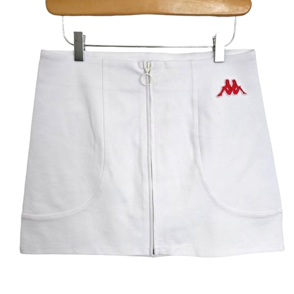 Zara x Kappa white zipper front mini‎ skirt